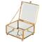 Home Details Vintage Mirrored Bottom Gold Square Keepsake Box